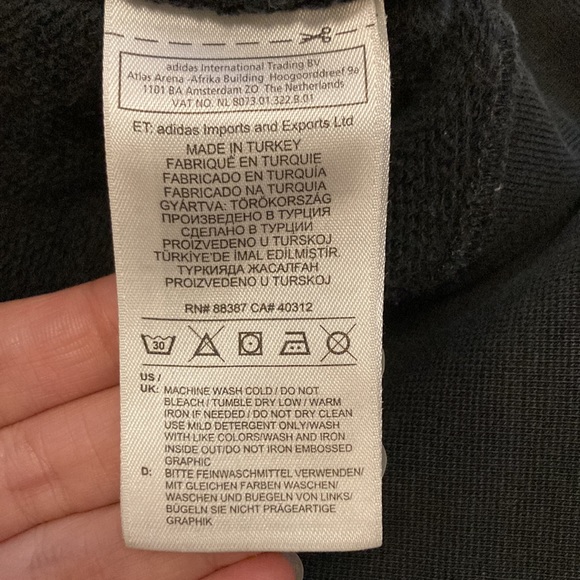 ADIDAS ORIGINALS BY ALEXANDER WANG Inside-out Sweatshirt Black Unisex Size S - Picture 9 of 11